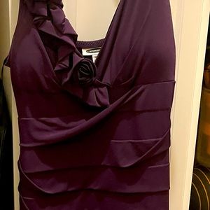purple cocktail dress mini size 14